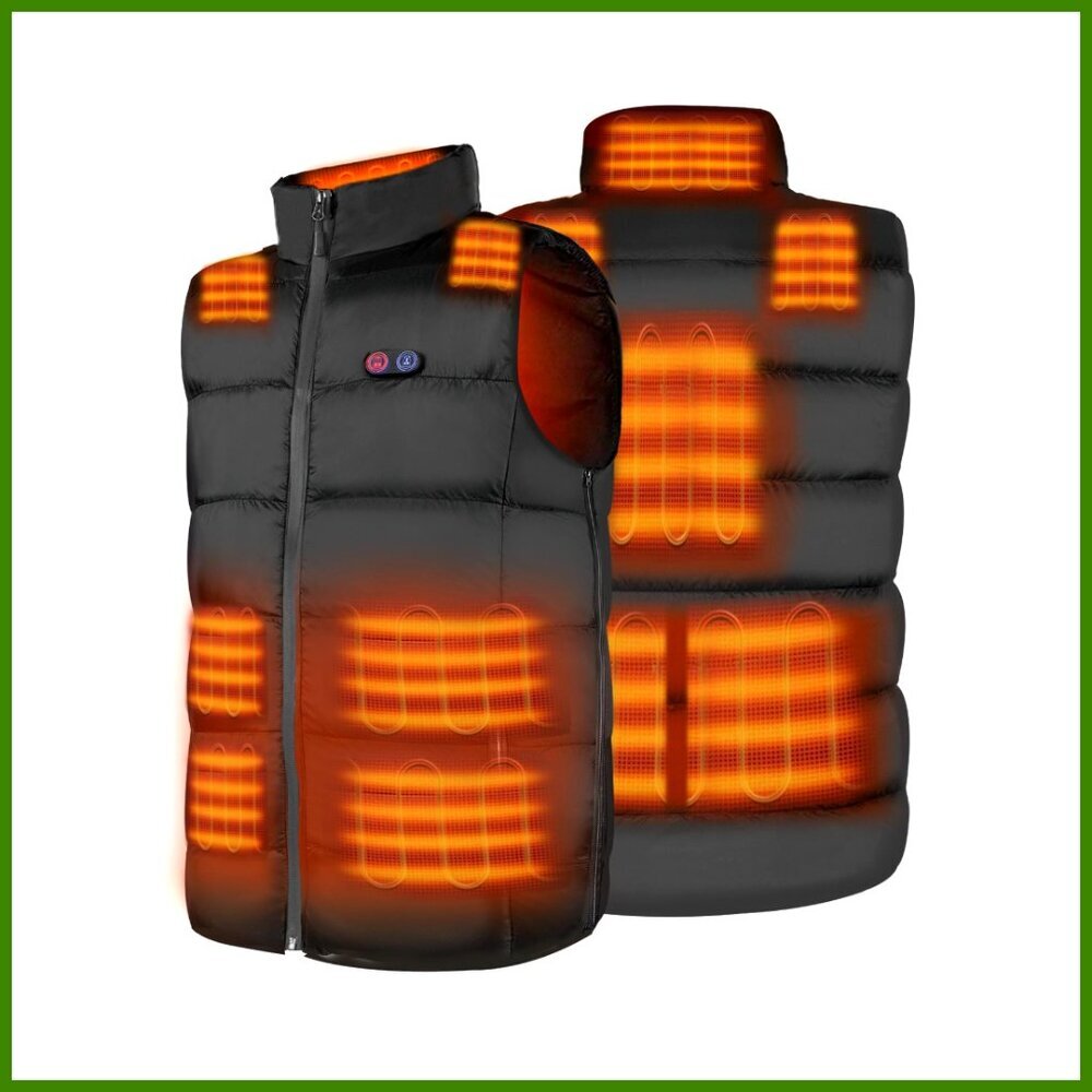 Heated Vest with Adjustable Sizes, 10 Heating Zones, USB Powered